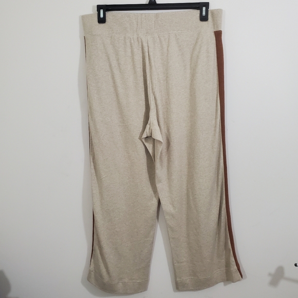 PACT Organic Cotton Pants Pull On Tan Brown Side Stripe Comfy Lounge Size XL - Picture 9 of 9
